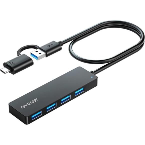 USB Hub, USB 3.1 C to USB 3.0 Hub with 4 Ports and 2ft Extended Cable